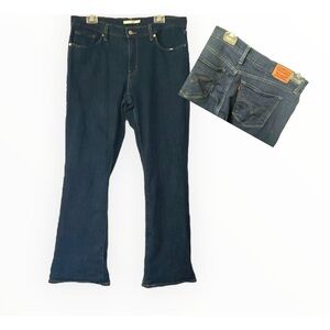 Levi's Dark Blue Denim Jean SZ‎ 14 Women Bootcut High Rise Western Streetwear